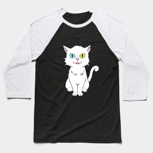 Odd-Eyed Cat Baseball T-Shirt